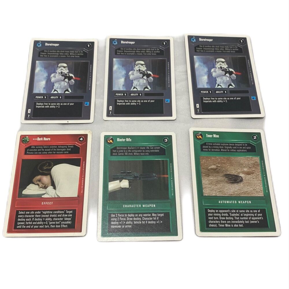 1995 Star Wars Card Game Card Lot Of 6 Cards Vintage Collectibles